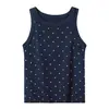 Camisole de Seda Gelo Fina de Verão com Bolinhas Fofas para Mulheres, Novo Top College Slim Fit Sem Mangas para Mulheres Baixas