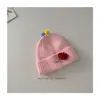 Touca de Lã Infantil Fofa de Maçã para Inverno para Meninos e Meninas Estilo Coreano Touca de Tricô Touca de Lã para Puxar Atacado