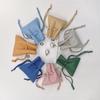 Bolsa de camurça azul de alta qualidade personalizada, bolsa de microfibra para guardar joias, bolsa de pano pequena para relógios e joias