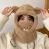 Gorro de Oso, Máscara, Gorro, Bufanda Todo en Uno, Un Gorro con Tres Usos, Gorro de Invierno Cálido a Prueba de Frío para Ciclismo, Gorro de Moda Otoñal e Invernal para Mujer