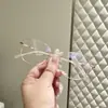 Armação de Óculos Quadrada Oval de Metal Estilo Celebridade da Internet Retrô Sem Maquiagem para Mostrar o Rosto para Alunos do Ensino Fundamental com Miopia Atacado de Fábrica