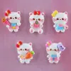 Gatito lindo joyería diy pegamento de crema accesorios de resina pasador cordón para el pelo parche material para manualidades diy accesorios diy hechos a mano