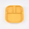 Prato de Refeição para Bebê Transfronteiriço, Ventosa para Bebê, Tigela de Silicone de Grau Alimentício, Prato de Suplemento Alimentar Resistente a Quedas, Prato de Louça para Alimentação Infantil