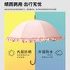 Guarda-chuva Lolita Japonês, Guarda-chuva com Proteção Solar Revestido de Preto, Guarda-chuva de Sol com Renda e Cabo Curvo de Fibra de Bambu Completa, Uso Duplo para Sol e Chuva