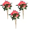 Flor Falsa Rosa Europea Decoración de Arreglo Floral para Ventana de Hotel Restaurante Flor de Seda Accesorios para el Día de San Valentín Decoración con Flores Artificiales