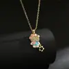 Collar de Hello Kitty de Dibujos Animados con Pedrería de Venta Caliente Transfronteriza Estilo Japonés Chica Linda Cadena para Clavícula de Esmalte Venta al por Mayor