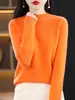 Suéter de lana de ajuste holgado para mujer otoño e invierno prêt-à-porter 10 piezas jersey cuello semi-alto nuevo estilo transfronterizo suéter de lana para mujer
