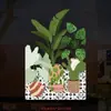Pegatinas electrostáticas para vidrio de plantas verdes y flores estilo acuarela transfronterizas para escaparates, puertas y ventanas de tiendas, pegatinas decorativas