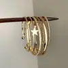 Pulsera Apilable de Múltiples Capas con Estrella Dorada Vintage Y2K Milenial Pulsera de Personalidad Hot Girl Diseño de Moda Accesorio Versátil para la Mano