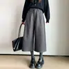Nuevos pantalones de traje de estilo coreano de talle alto y pierna ancha para mujer, holgados y adelgazantes, pantalones casuales de pierna recta cropped