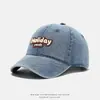 Gorro de Bebé Gorra de Béisbol de Mezclilla Vintage Desgastada Unisex para Bebé Versátil Bordado de Letras Gorra con Pico Protección Solar