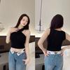 324 Moda Irregular Cruz Belleza Espalda Ropa Interior Almohadilla Fija para el Pecho Chaleco de Una Pieza Top para Uso Interior y Exterior de Chica Caliente