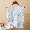 Marca de origem: Colete de algodão puro para mulheres de meia-idade e idosas, ombro largo, plus size, corte solto para mães e avós, camiseta fina por baixo, disponível para dropshipping