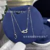 F nova fivela de ferradura colar meio diamante CNC esculpido grosso 18K banhado a ouro moda delicada cadeia de pescoço cadeia de clavícula