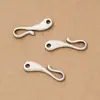 Fecho conector sólido de prata pura S925, fecho de prata liso branco envelhecido, fecho tipo bico de pato, pulseira DIY, colar, acessórios de joalheria