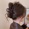 Pinza de Garra de Una Palabra Color Marrón Chocolate de Gama Alta Pinza de Tiburón Grande Pinza para el Cabello para Mujeres Parte Posterior de la Cabeza Pinza Acrílica Accesorios para el Cabello