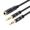 Cable de Conversión Dos en Uno para Auriculares de Laptop Micrófono para Auriculares de Teléfono Móvil Adaptador de Audio Uno a Dos