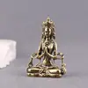 Colgante Estatua de Buda Bodhisattva Manjushri Llavero de Latón Accesorio Adorno Mini de Guanyin Utensilios de Cobre Antiguo Colgante de Regalo
