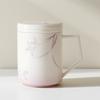 Taza de Agua de Cerámica Moji Taza de Oficina con Tapa Taza con Filtro Orquídea Pintada a Mano Hogar Separación de Agua para Té Taza de Té