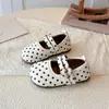 Zapatos de Lona de Lunares Estilo Nuevo Francés para Niños Verano 2026 Zapatos de Princesa para Niñas Pequeñas Estilo Coreano Zapatos Planos Pequeños de Cuero para Bebé