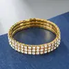 Venta Caliente Transfronteriza 123456 Fila Pulsera Elástica Pulsera Nupcial Combinación Perfecta Diamante Pulsera Completamente de Diamante Pulsera Mayoreo