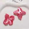 Parches acrílicos con forma de flor de cuatro pétalos de color gelatina, tridimensionales y con acabado brillante iridiscente para aretes, accesorios para orejas y llaveros DIY