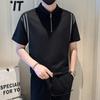 FW10353 2025 estilo tendero social para hombre cuello de camisa camisa POLO camiseta de manga corta para hombre corte slim verano de negocios
