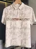 Verão Novo Estilo Céu Estrelado Tie-Dye Bordado Design Gola Polo Camisa Masculina Versátil Casual Slim Manga Curta Top