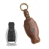 Funda de Llave Retro Adecuada para Antiguo Mercedes-Benz E300L C200L Bolsa de Protección de Llave de Cuero Pura Hecha a Mano Hebilla de Carcasa