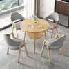 Mesa de Jantar Redonda em Madeira de Borracha Estilo Nórdico com Armazenamento de Camada Dupla, Adequada para Apartamentos Pequenos, Mesa de Jantar em Madeira Maciça, Mobiliário de Mesa Redonda para Reuniões