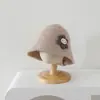 Sombrero de pescador para niña estilo coreano, nuevo sombrero de punto elegante para otoño e invierno, sombrero tipo cubo versátil y moderno, sombrero de princesa transfronterizo