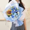 Ramo de Flores de Lana Tejido a Mano Girasol Rosa Flor Artificial Regalo Transfronterizo para el Día de San Valentín para Maestro Souvenir de Alta Gama