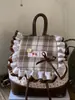 Nuevos Bolsos de Verano 2025, Mochilas Lindas y Juveniles, Bolsos Cubo Portátiles de Cuadros y Encaje para Mujer, Bolsos para Mujer