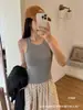 Nuevo Top de Tirantes Racerback de Otoño/Invierno para Mujer con Almohadillas de Sujetador Integradas, Camisola para Usar en Capas o Sola, Top de Tirantes de Nicho, Top Adelgazante que Revela la Espalda