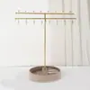 Soporte de Pendientes de Doble Capa con Bandeja, Estante de Almacenamiento de Joyería, Soporte de Exhibición de Pendientes y Collares, Bandeja de Joyería de Escritorio
