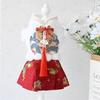 Roupas de inverno para animais de estimação, roupas de ano novo, Teddy Mao, cara de cavalo, pequeno Bichon, gato de estimação, vestido festivo Tang, vestido de ano novo