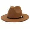 Transfronteiriço Novo Chapéu de Coco de Lã com 8 Botões para Homem Chapéu Jazz de Aba Larga Chapéu de Vestido para Mulher MNDJS493