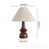 Lámpara de Mesa de Madera Maciza Medieval Lámpara de Ambiente Zen Chino Nuevo Lámpara Retro de Noche para Dormitorio Protección Ocular Tela de Diseño