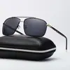 Gafas de Sol Polarizadas Metálicas para Hombre Parsonar Marco Cuadrado Personalizado Gafas Street Beams Doble Rayo Gafas 8761 Gafas