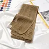 Bufanda Corta de Lana Hueca Estilo Coreano para Mujer Otoño e Invierno Bufanda de Lana Tejida Caliente de Moda Bufanda de Estudiante