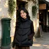 2026 Nuevo Chaleco de Invierno Holgado con Cuello Alto Bloques de Color para Mujer Talla Grande Cálido Ropa de Pareja Sin Mangas Chaleco