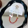 Llavero de gatito con cuentas electrochapadas, accesorio de lazo de aleación, decoración para bolso, cadena corta de cristal, cadena para colgar en la funda del teléfono