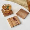 Porta-copos Quadrado de Madeira de Acácia para Uso Doméstico, Base de Madeira para Copo, Tapete de Chá, Xícara de Café, Copo de Água, Material Ecológico, Moderno e Simples