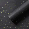 Papel Pera de Nieve Estrella y Luna Estampado en Caliente Estrella y Luna Textura Metálica Rayado Ramo Arte Floral Floristería Material de Empaque para Flores Papel para Flores