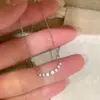 Collar de Plata de Ley S925 con Sonrisa Incrustada de Diamantes para Mujer, Estilo Japonés, Lujo Ligero, Diseño de Nicho de Alta Gama, Cadena para Clavícula, Popular en Xiaohongshu