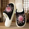 Suministro Exclusivo Transfronterizo de Pantuflas de Algodón con Estampado de Vaca de las Tierras Altas para Hombre, Pantuflas de Pareja para Otoño e Invierno, Pantuflas de Pod Transfronterizas Jit de una Pieza Dropshipping