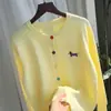 Nuevo cárdigan de punto abotonado de estilo coreano y universitario en colores vivos para mujer, con diseño único y bordado de cachorro, para otoño e invierno