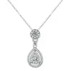 Colar de diamante de simulação de desejo feminino banhado a ouro 18k corrente de clavícula gota d'água pingente de pêra ouro branco 3A joias de zircônia