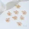 Preserva el Color Oro Real de 14 Quilates Flor de Melocotón Brillante Flor de Cinco Pétalos Colgante Material para Pulsera, Collar, Pendientes Hechos a Mano DIY