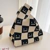Bolso de Mano Estilo Ins, Versión Coreana y Japonesa, Versátil Bolso Cubo de Hilo Tejido para Llevar en la Mano para Mujer, Bolso Tote, Bolsa para el Almuerzo, Estilo Portátil de Moda